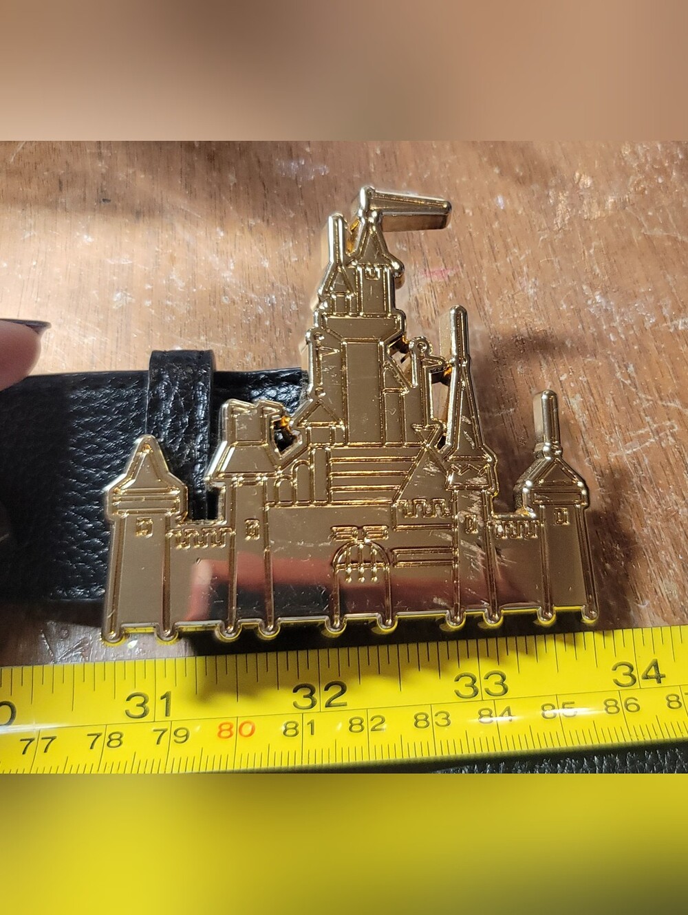 Disney Goldtone Castle Belt Unisex